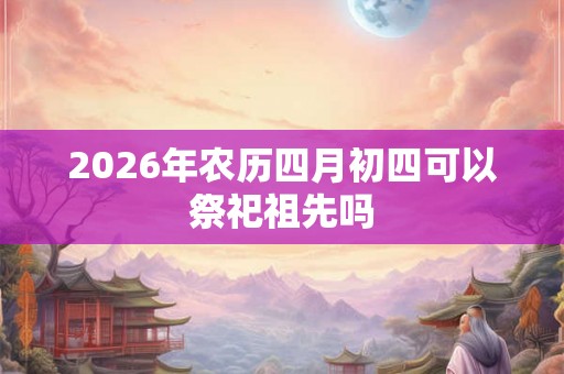 2026年农历四月初四可以祭祀祖先吗