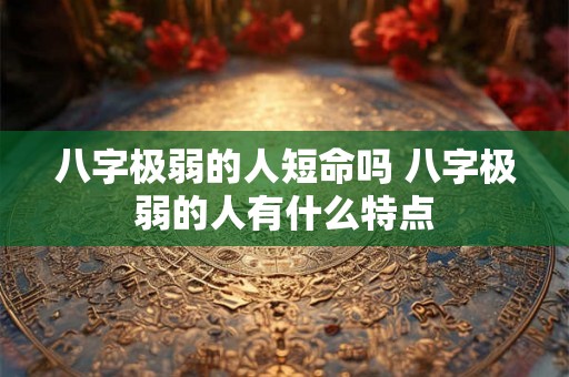 八字极弱的人短命吗 八字极弱的人有什么特点