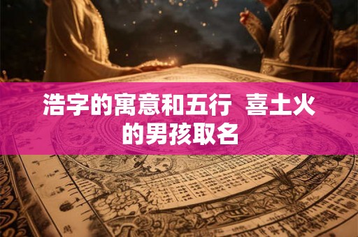 浩字的寓意和五行  喜土火的男孩取名