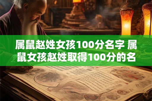 属鼠赵姓女孩100分名字 属鼠女孩赵姓取得100分的名字是什么