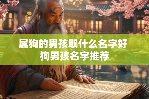 属狗的男孩取什么名字好 狗男孩名字推荐