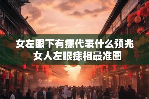 女左眼下有痣代表什么预兆  女人左眼痣相最准图