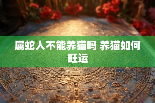 属蛇人不能养猫吗 养猫如何旺运