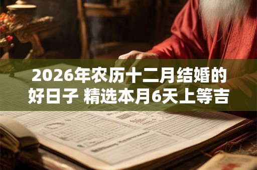 2026年农历十二月结婚的好日子 精选本月6天上等吉日 2026年农历十二月结婚的好日子 精选本月6天上等吉日
