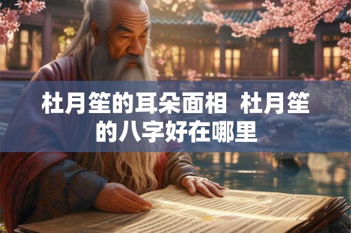 杜月笙的耳朵面相  杜月笙的八字好在哪里