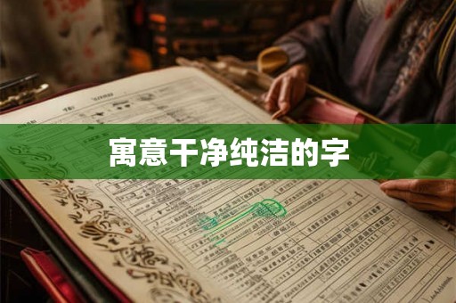 寓意干净纯洁的字