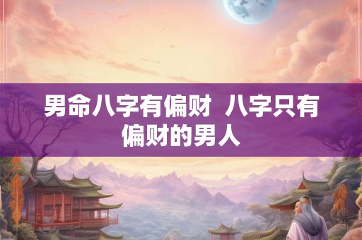 男命八字有偏财  八字只有偏财的男人
