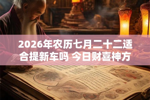 2026年农历七月二十二适合提新车吗 今日财喜神方位 2026年农历七月二十二适合提新车吗 今日财喜神方位
