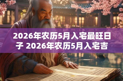 2026年农历5月入宅最旺日子 2026年农历5月入宅吉日是哪天