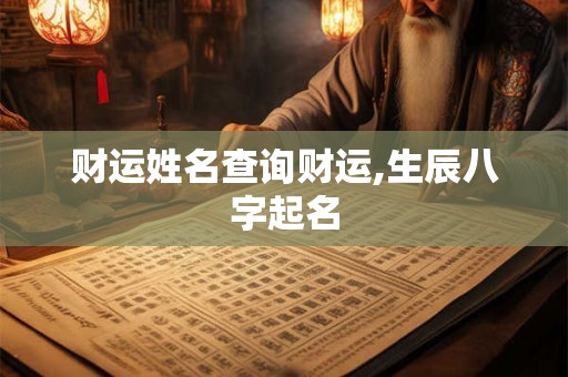 财运姓名查询财运,生辰八字起名 财运姓名查询财运,生辰八字起名