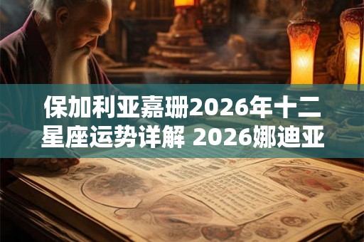 保加利亚嘉珊2026年十二星座运势详解 2026娜迪亚年运完整版最新解析