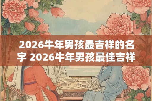 2026牛年男孩最吉祥的名字 2026牛年男孩最佳吉祥名 2026牛年男孩最吉祥的名字 2026牛年男孩最佳吉祥名