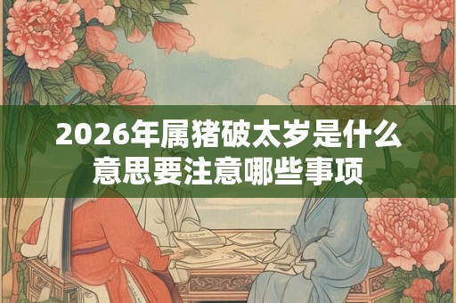 2026年属猪破太岁是什么意思要注意哪些事项