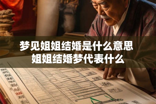 梦见姐姐结婚是什么意思 姐姐结婚梦代表什么