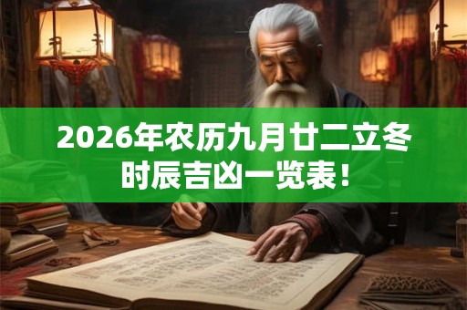 2026年农历九月廿二立冬时辰吉凶一览表！
