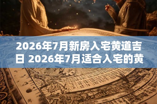 2026年7月新房入宅黄道吉日 2026年7月适合入宅的黄道吉日是哪天