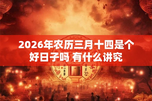 2026年农历三月十四是个好日子吗 有什么讲究