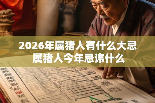 2026年属猪人有什么大忌 属猪人今年忌讳什么
