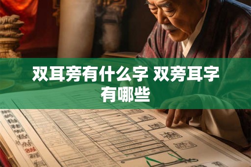 双耳旁有什么字 双旁耳字有哪些