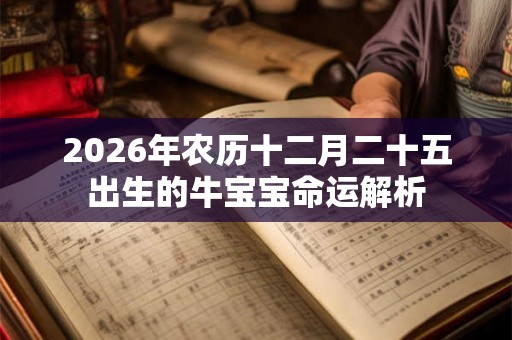 2026年农历十二月二十五出生的牛宝宝命运解析