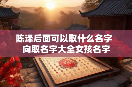 陈泽后面可以取什么名字  向取名字大全女孩名字