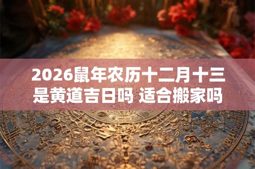 2026鼠年农历十二月十三是黄道吉日吗 适合搬家吗