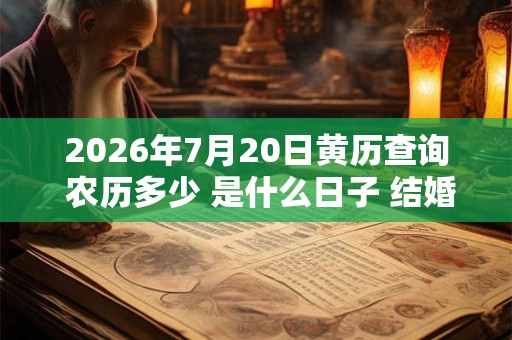2026年7月20日黄历查询 农历多少 是什么日子 结婚吉时