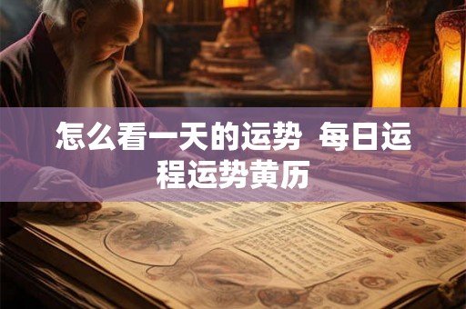 怎么看一天的运势  每日运程运势黄历