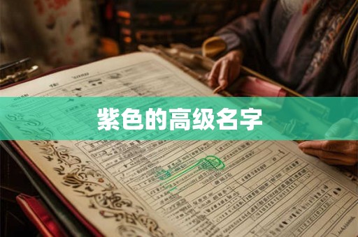 紫色的高级名字 紫色的高级名字