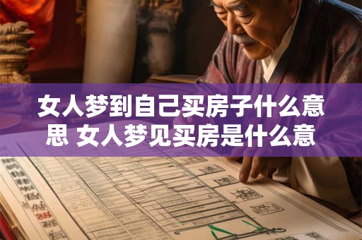 女人梦到自己买房子什么意思 女人梦见买房是什么意思
