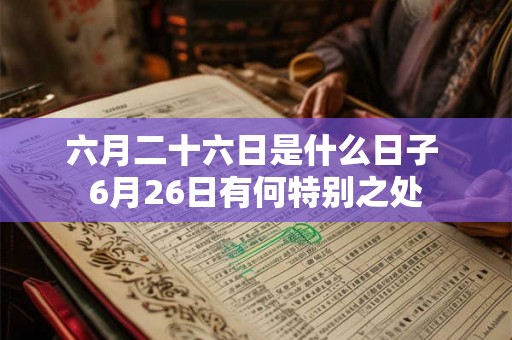 六月二十六日是什么日子 6月26日有何特别之处