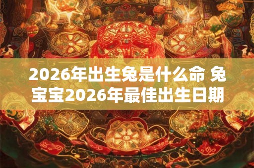 2026年出生兔是什么命 兔宝宝2026年最佳出生日期