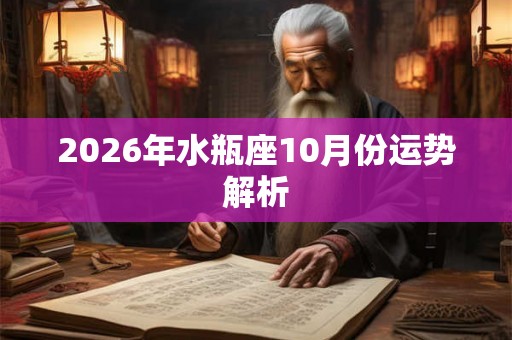 2026年水瓶座10月份运势解析