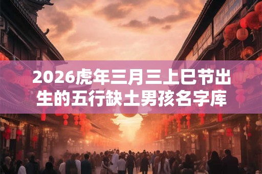 2026虎年三月三上巳节出生的五行缺土男孩名字库 2026虎年三月三上巳节出生的五行缺土男孩名字库