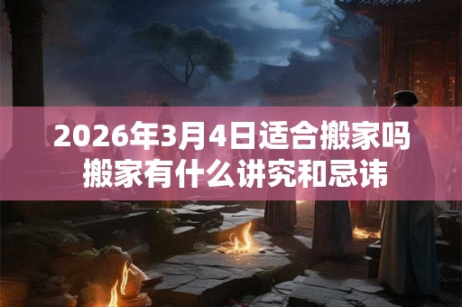 2026年3月4日适合搬家吗 搬家有什么讲究和忌讳