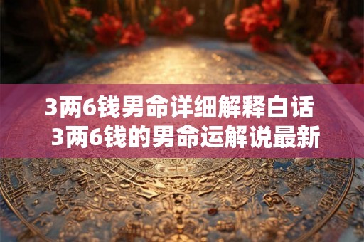 3两6钱男命详细解释白话  3两6钱的男命运解说最新