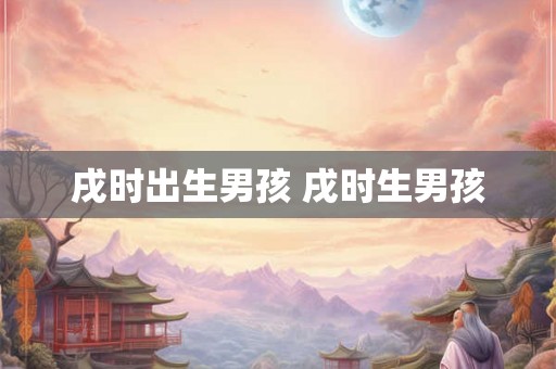 戌时出生男孩 戌时生男孩