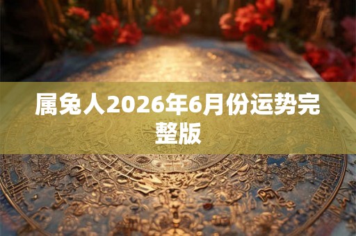 属兔人2026年6月份运势完整版
