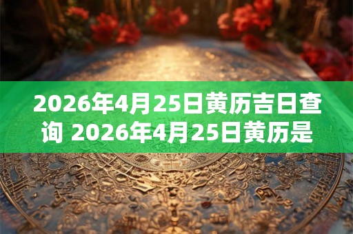 2026年4月25日黄历吉日查询 2026年4月25日黄历是否为吉日
