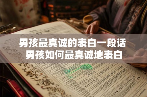 男孩最真诚的表白一段话 男孩如何最真诚地表白