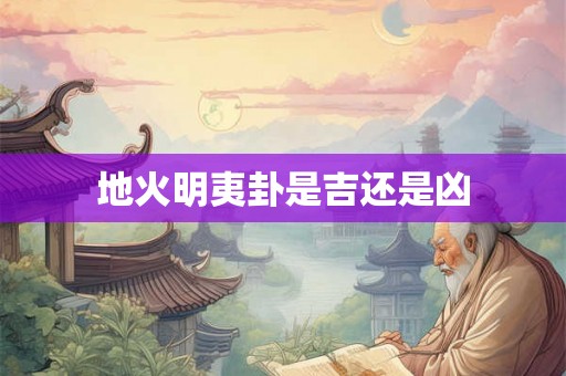 地火明夷卦是吉还是凶