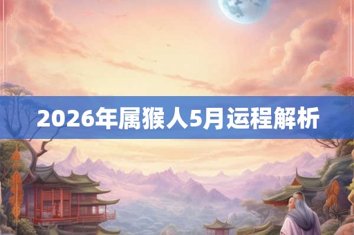 2026年属猴人5月运程解析