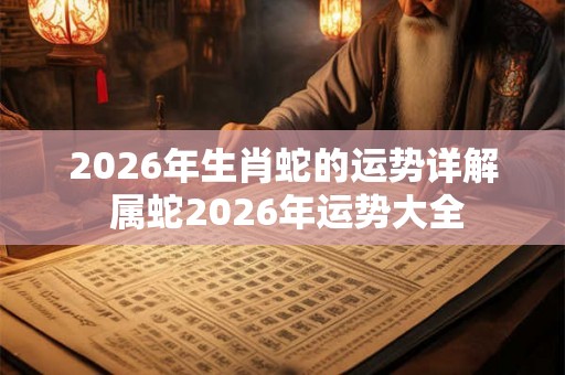 2026年生肖蛇的运势详解 属蛇2026年运势大全