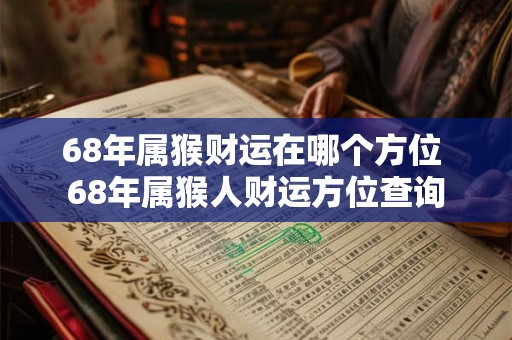 68年属猴财运在哪个方位 68年属猴人财运方位查询