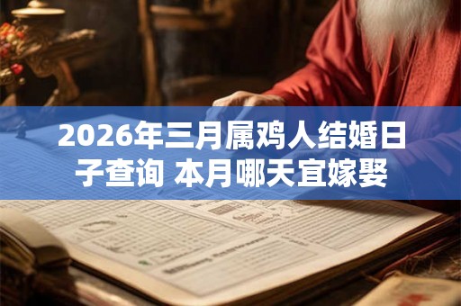 2026年三月属鸡人结婚日子查询 本月哪天宜嫁娶