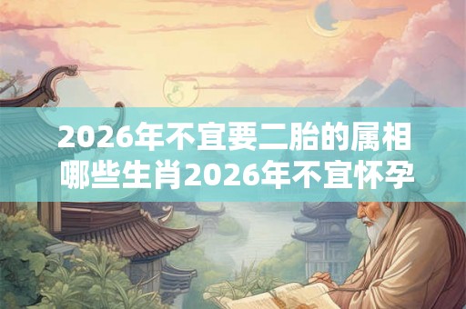 2026年不宜要二胎的属相 哪些生肖2026年不宜怀孕生孩子