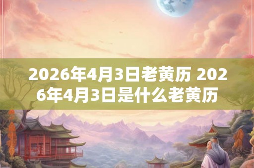 2026年4月3日老黄历 2026年4月3日是什么老黄历 2026年4月3日老黄历 2026年4月3日是什么老黄历