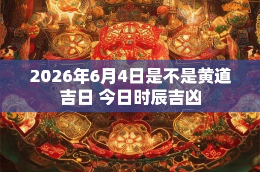 2026年6月4日是不是黄道吉日 今日时辰吉凶 2026年6月4日是不是黄道吉日 今日时辰吉凶