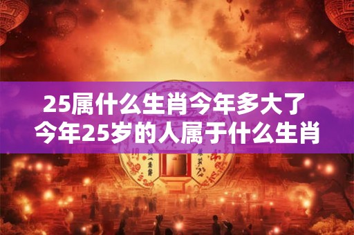 25属什么生肖今年多大了 今年25岁的人属于什么生肖