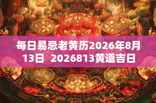 每日易忌老黄历2026年8月13日  2026813黄道吉日